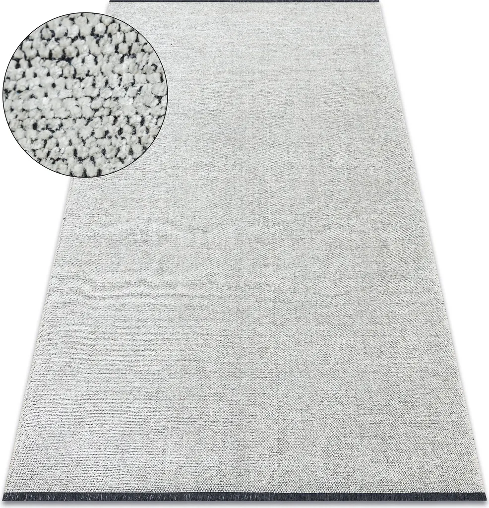 Tapis de salon tissé plat beige crème 118x170 cm au style glamour chic