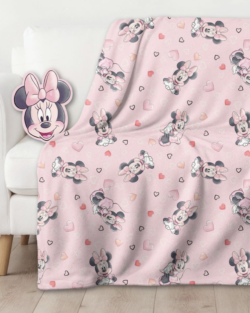 Kinderdecke Disney Minnie Maus Fleece Set, Kuscheldecke und Kissen · 2-teilig . das perfekte Geschenk