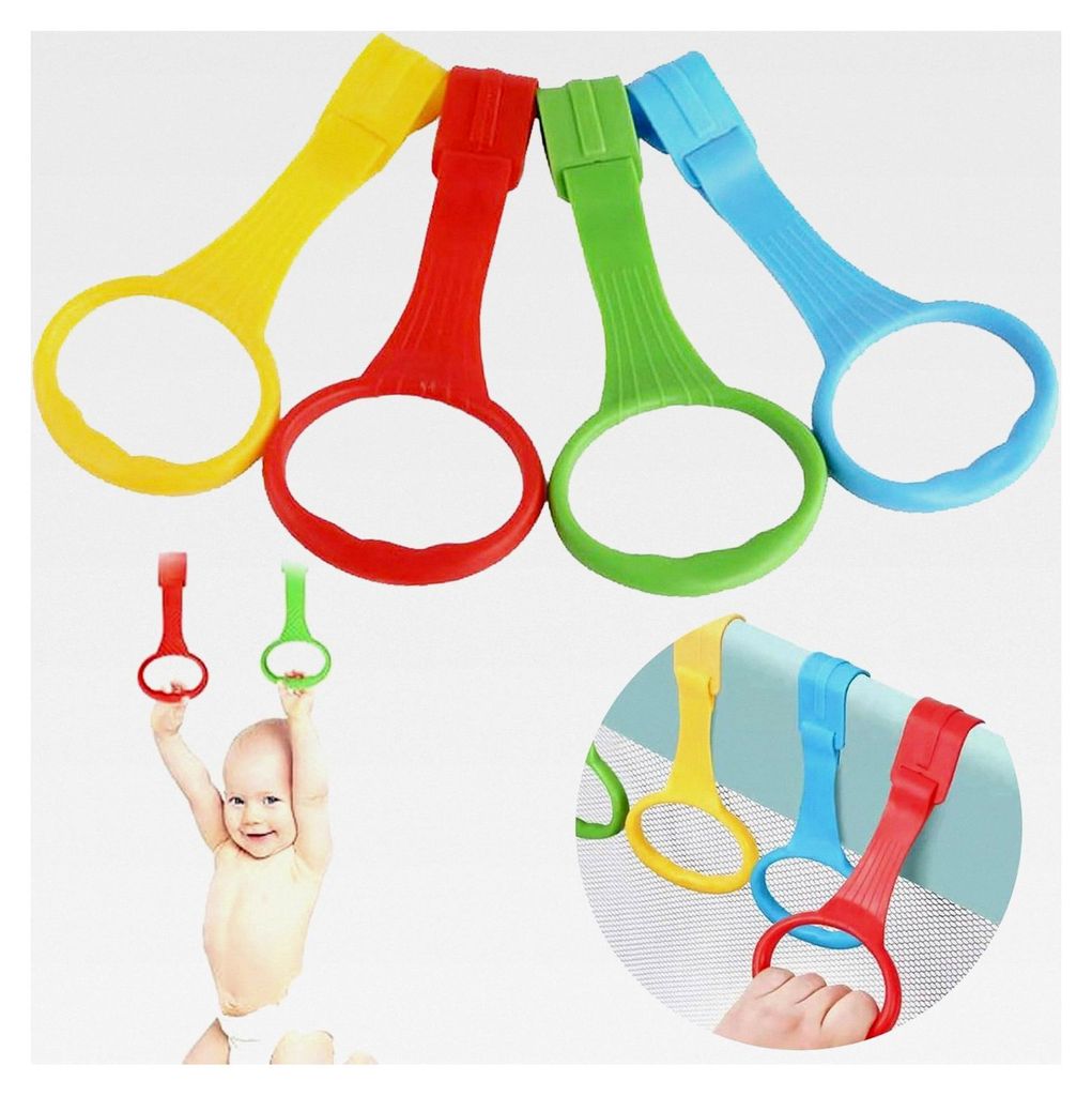 Ringe für Kinderbetten, 4 Stück Abnehmbare Handringe für Babys und Kleinkinder zur Unterstützung beim Stehen und Üben in Kinderbetten und Reis...