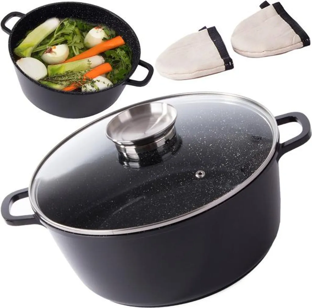 Casseruola Stufato 7.8L Alluminio e Vetro | Design Funzionale