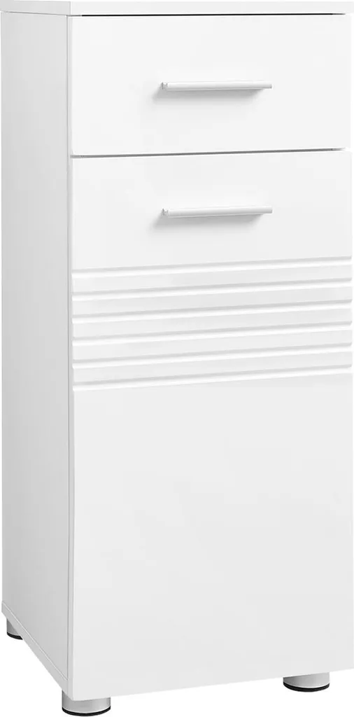 Meuble de rangement salle de bain Modern Notches avec étagères bois