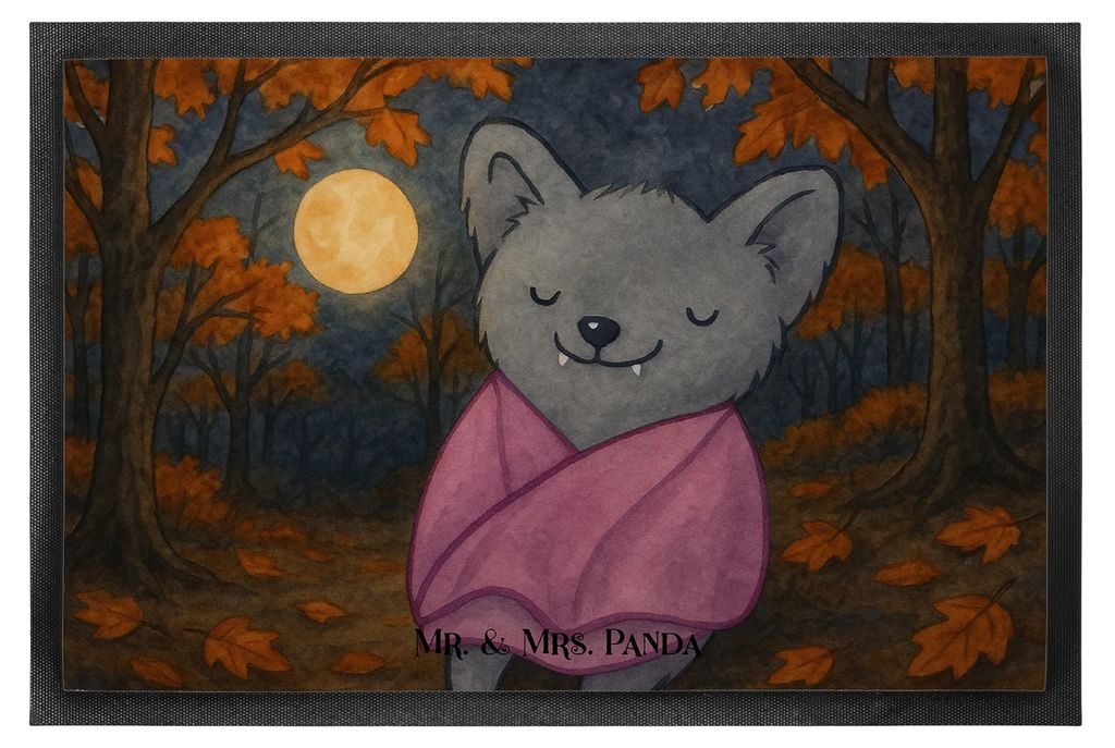 Mr. & Mrs. Panda Schmutzfangmatte Fledermaus Chillt Design 60 x 90 cm - Weiß - Geschenk, Dekoration, Schmutzmatte, abstreifer, fußmatte, Fussmatt...