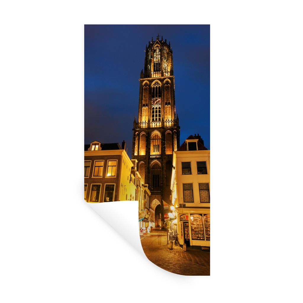 MuchoWow Wandtattoo Wandsticker Wandaufkleber Nacht - Domturm - Utrecht 80x160 cm Selbstklebend und Repositionierbar - Sticker - Dekorfolie