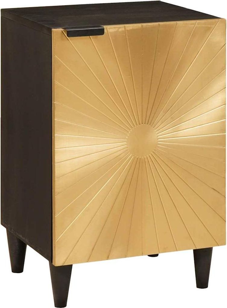 Badezimmerschrank mit Regal Schwarz und Gold 38 x 33 x 58 cm