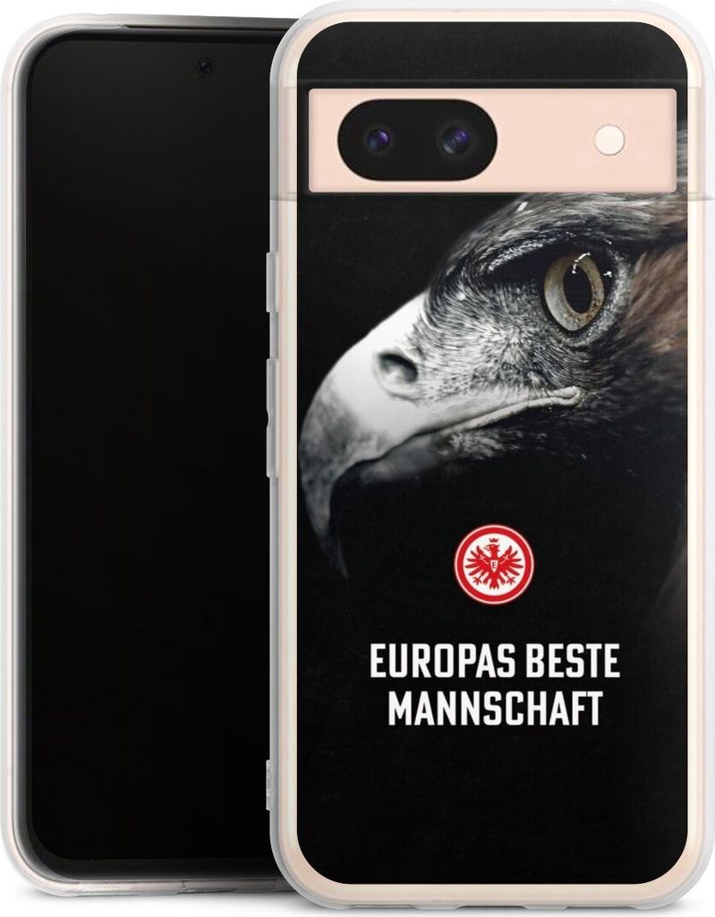 DeinDesign Handyhülle für Google Pixel 8a Silikon Hülle Case Smartphone Schutzhülle Europameisterschaft Eintracht Frankfurt Offizielles Lizenzp...