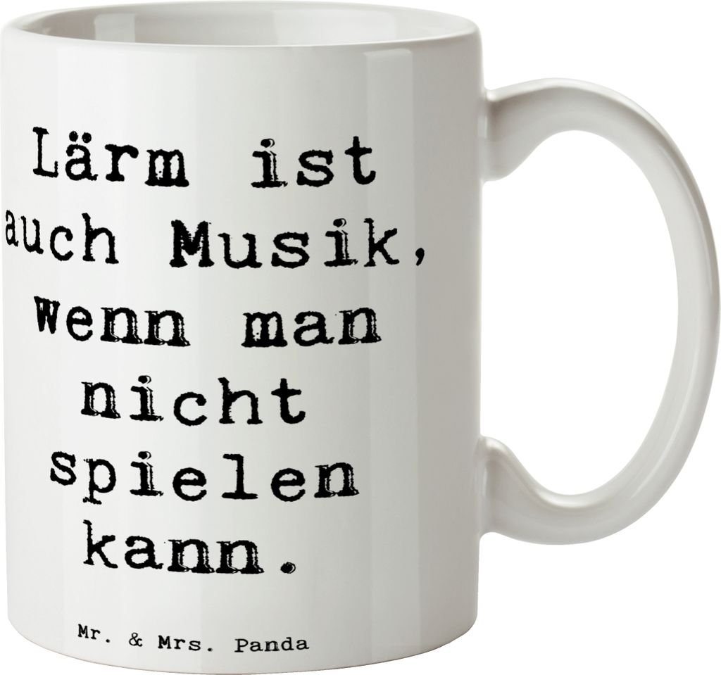 Mr. & Mrs. Panda Tasse Spruch Schlagzeug Lärm - Weiß - Geschenk, Keramiktasse, Lernen, Kaffeetasse, Kaffeebecher, mit, Beats, Musik, Schlagzeuger...