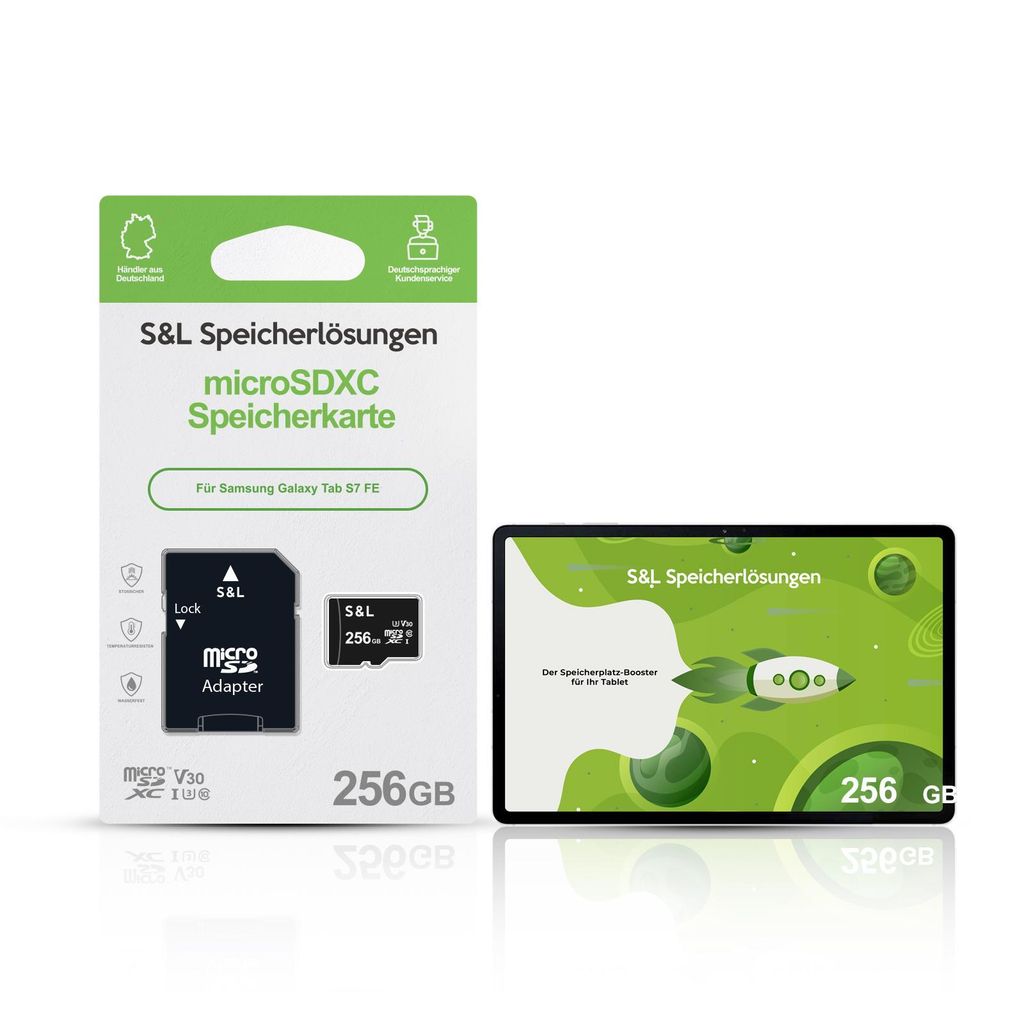microSD Speicherkarte S&L für Samsung Galaxy Tab S7 FE - Speicherkapazität: 256 GB