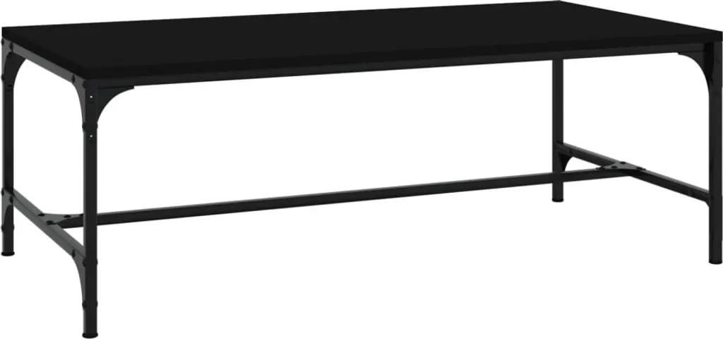 Tavolino Salotto Nero SYFAX™ 100cm - Robusto Legno Multistrato