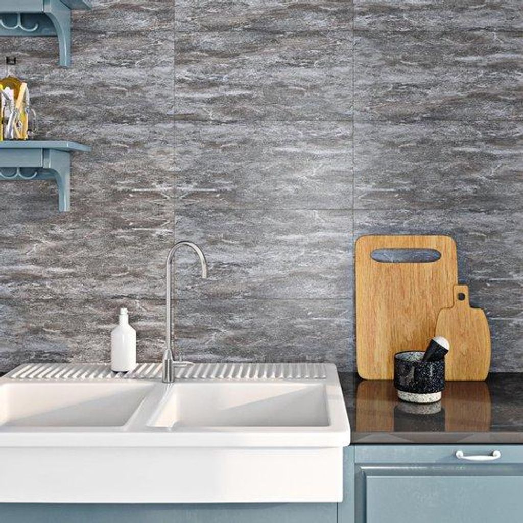 Unyqoos Wasserdichte selbstklebende Fliesenaufkleber für Küche und Bad im Beton-Look