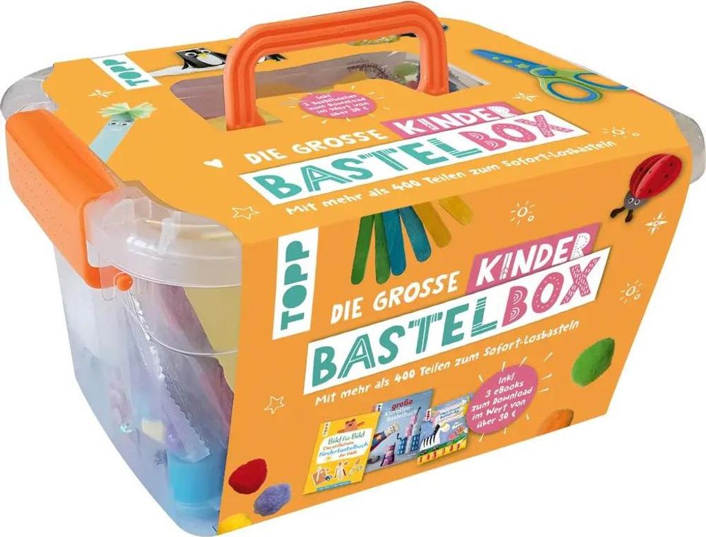 Die große Kinderbastelbox. Inkl. 3 Bastelbücher zum Image du produit 