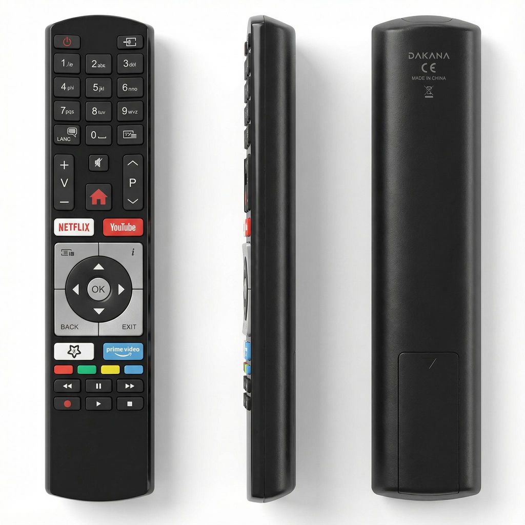 Dakana Ersatz Fernbedienung für Telefunken RC4318P / RC4318 Finlux Vestel Edenwood 4K Ultra HD mit YouTube Netflix Tasten Fernseher Receiver TV Re...
