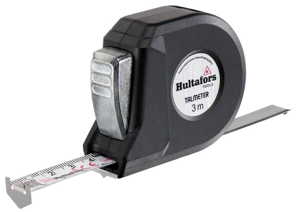 A black Hultafors Talmeter tape measure is shown against a white background.