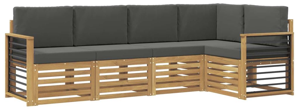 vidaXL Outdoor-Sofagarnitur 5 pcs Weiß und Anthrazit