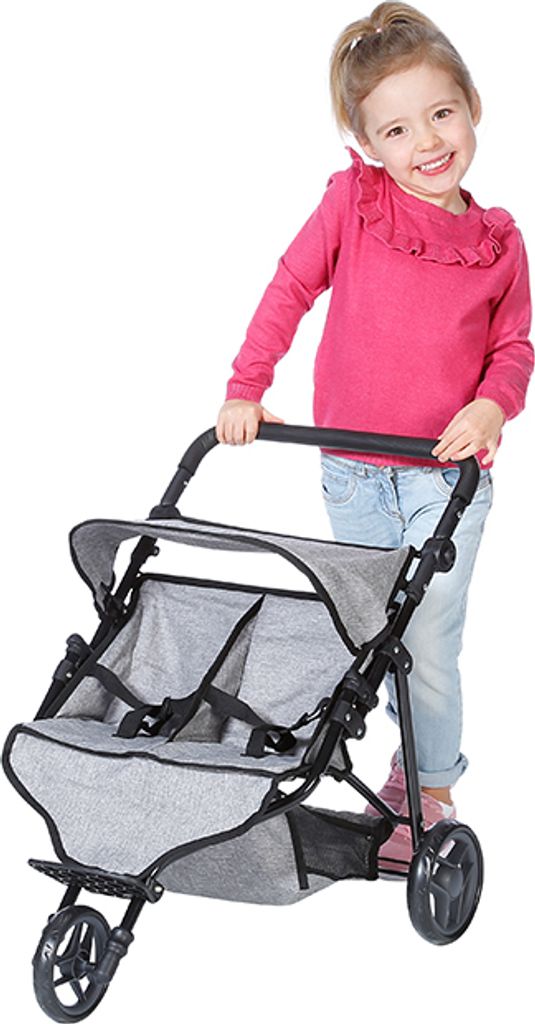 Zwillingspuppenwagen Duo jeans grey Produktbild 10