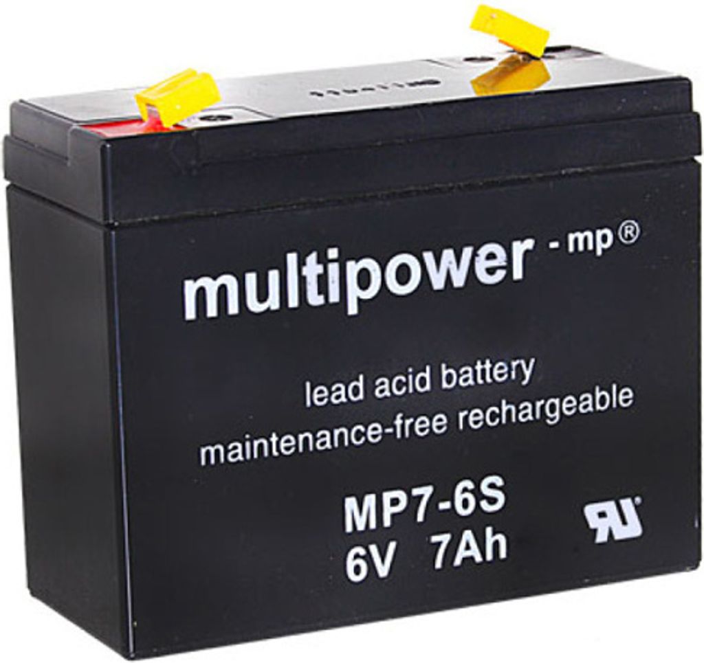 Multipower Bleiakku MP7-6S 6V 7Ah Faston 4,8mm Produktbild 