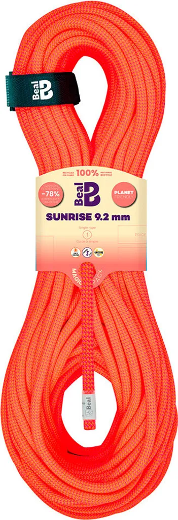 Corde Escalade 70 m Beal Sunrise 9,2 mm pour Falaise et Grandes Voies