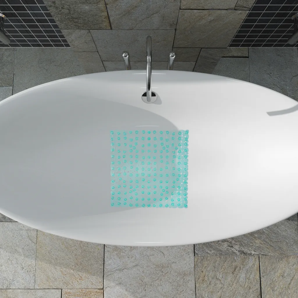Pedana Doccia Quadrata Relaxdays 53x53 PVC Stone Look - Professionale - 2