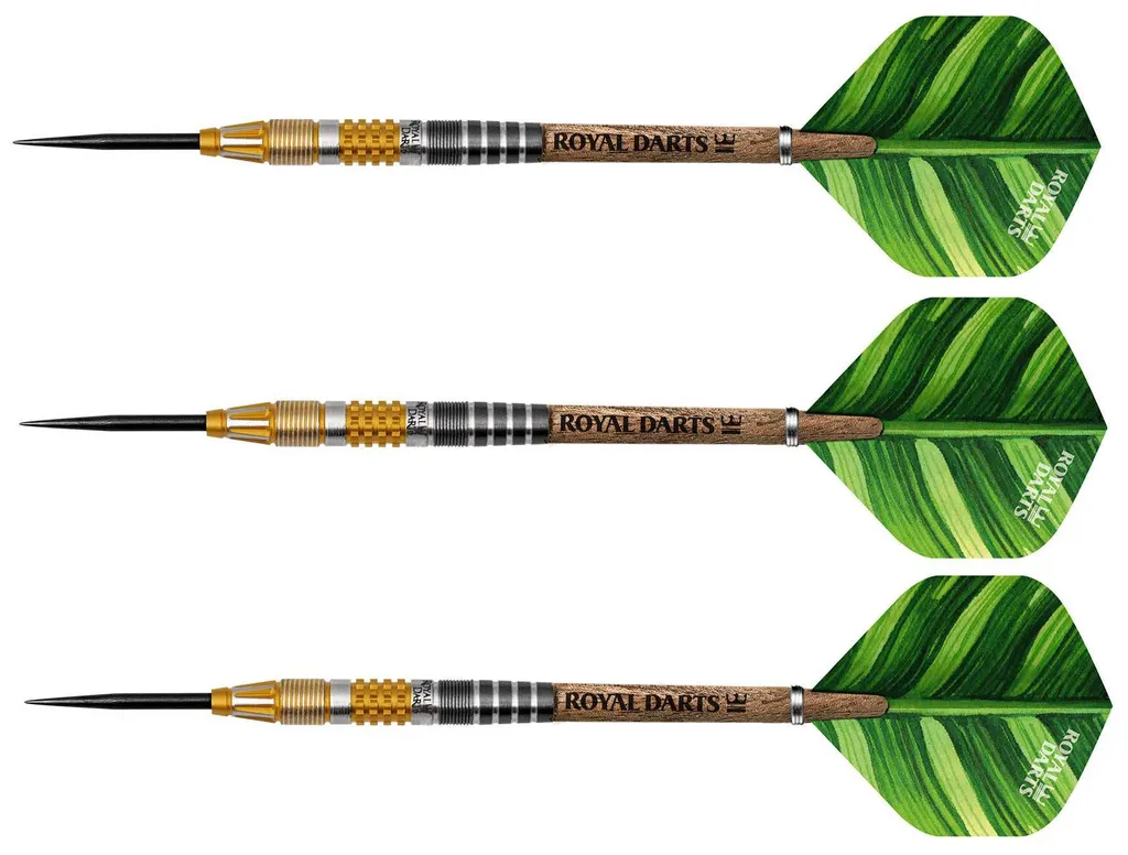 Fléchettes acier Royal Darts Green Line 21g pour tournoi et club