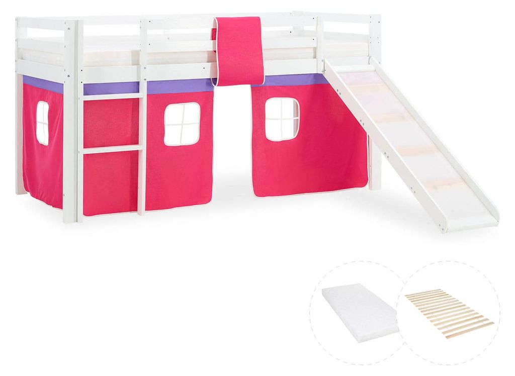 Lits superposé 90x200 cm avec Toboggan Matelas Lit Image du produit 