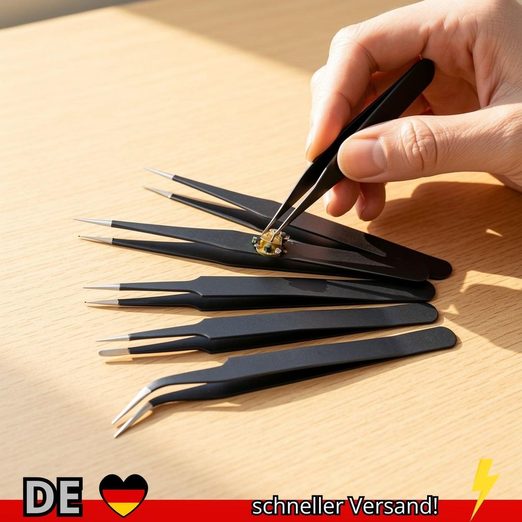 ESD Pinzette Set Antistatisch Präzision Werkzeug 6tlg