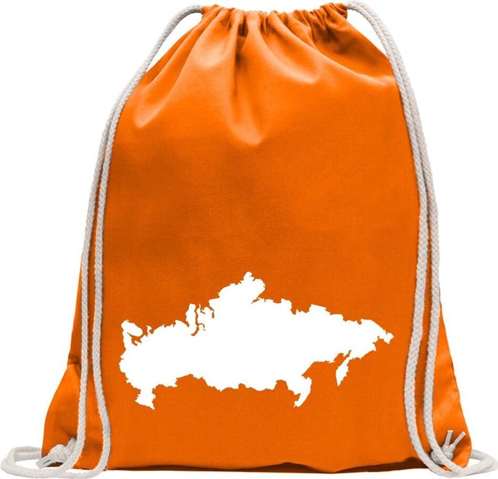 Kiwistar - Turnbeutel - mandarin - Russland Umriss Kontur - Fun Rucksack Sport Beutel Gymsack Baumwolle mit Ziehgurt