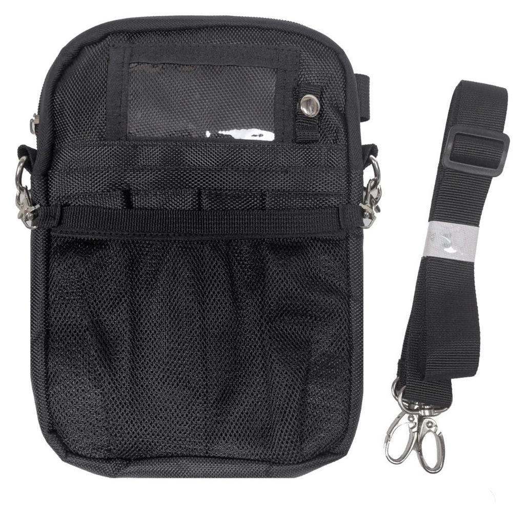 INF 12-inch Canvas Gürteltasche für Pflegepersonal, leicht mit Fächern Schwarz
