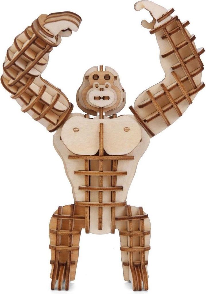 geschicktes 3D Holz Tier Puzzle für Klein & Groß, viele Teile - Wooden Puzzle Dinosaurier T-Rex Mammuth Gorilla Seepferdchen Dino Stegosaurus Tri...