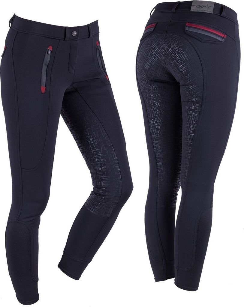 QHP Reithose Softshell Kamila voll-grip Schwarz 2019, QHP_19_Gr.:34
