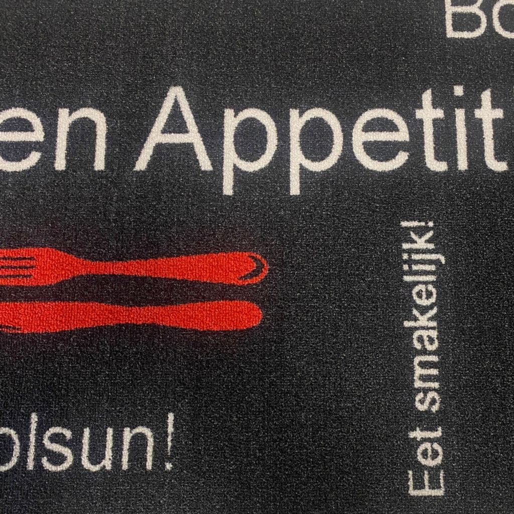 Guten Appetit Küchenläufer in schwarz mit Gelrücken und Produktbild 4