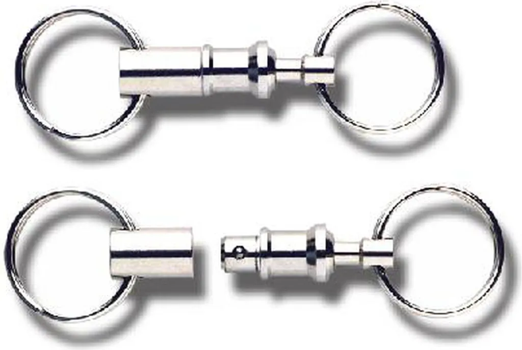 Aufodara 5 Portachiavi Metallici Con Moschettone Removibile - Anello Porta Chiavi Argento 80 Mm