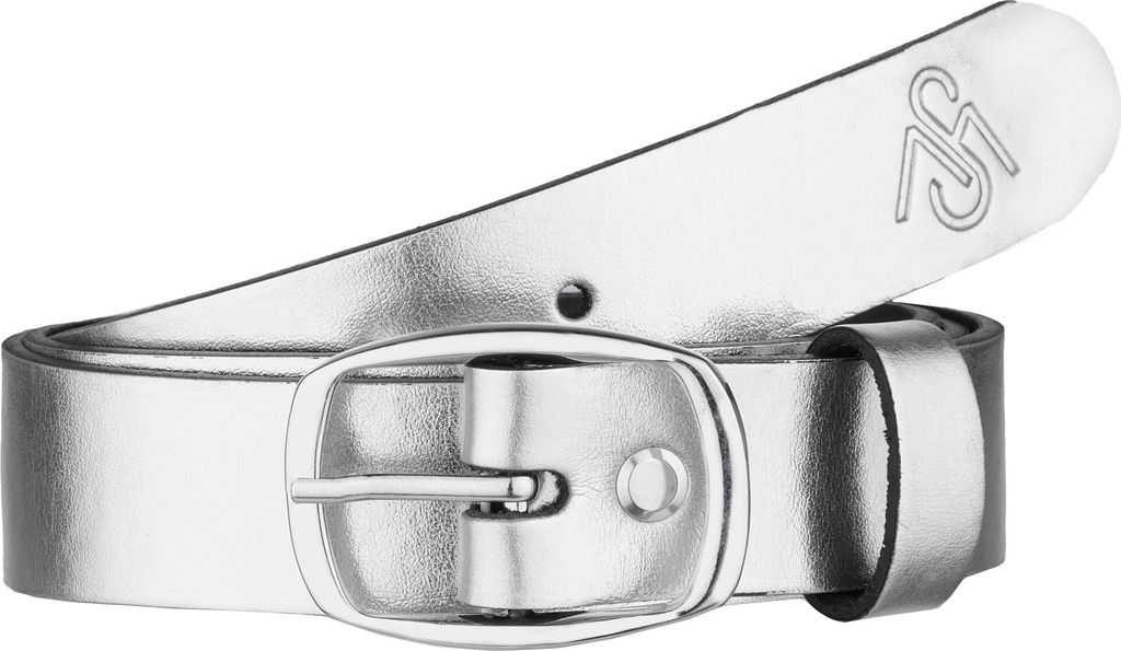 Merry Style Damen Gürtel Ledergürtel 3 cm Breit D41 (Silber Logo, 95cm)