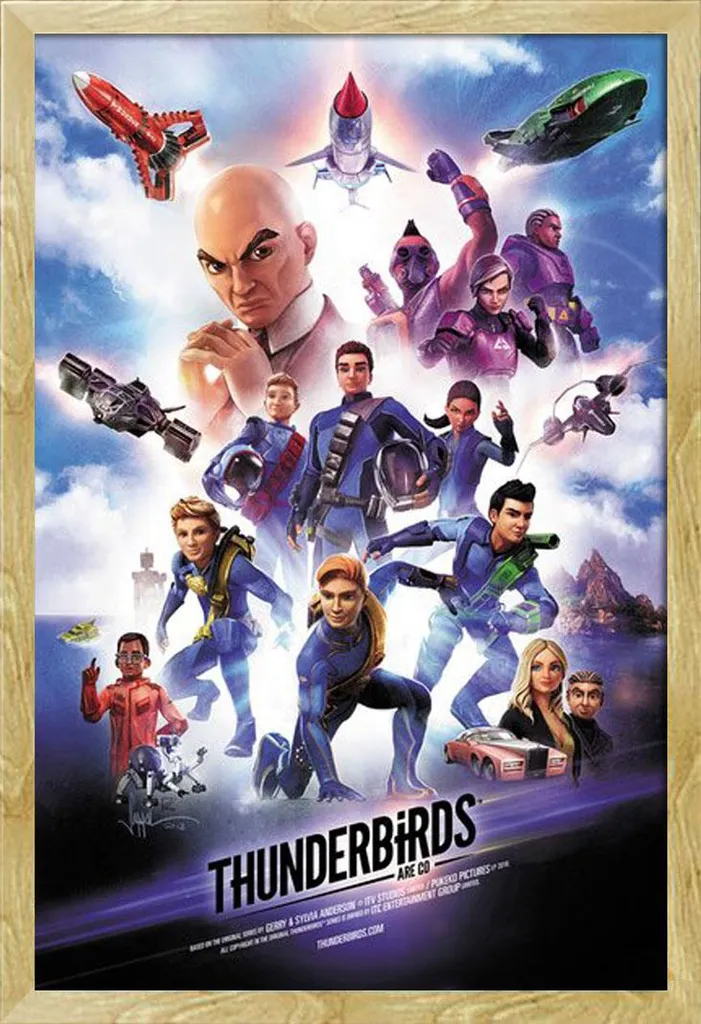 Cadre Photo Shinsuke avec Poster Thunderbirds Are Go et Vitre Plexi