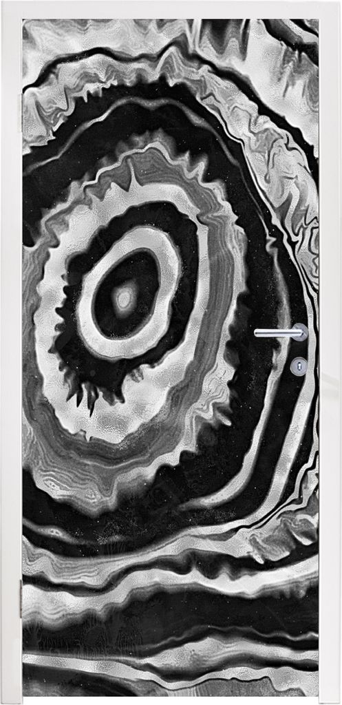 MuchoWow Türtapete Selbstklebende Türfolie Marmor - Schwarz - Grau 80x205 cm Türposter Türaufkleber Klebefolie Türklebefolie - Fototapete - ...