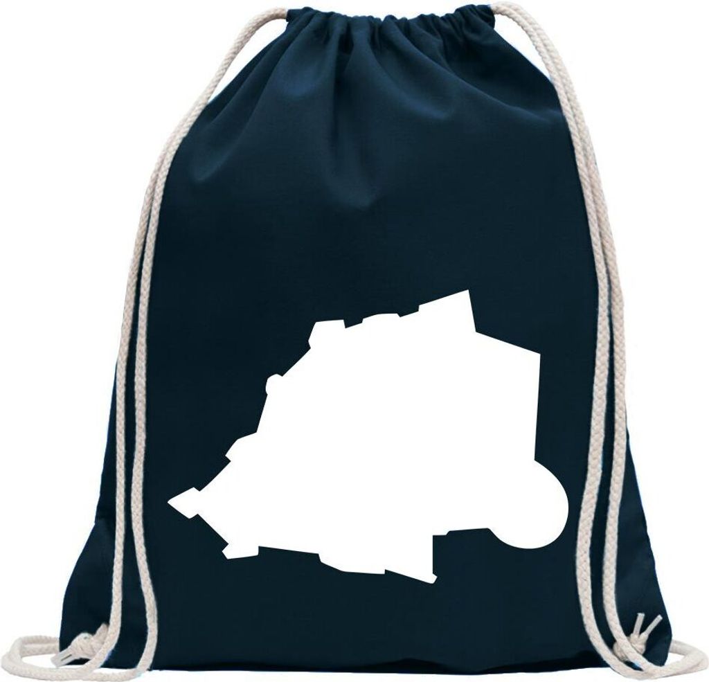 Kiwistar - Turnbeutel - dunkelblau - Vatikanstadt Umriss Kontur - Fun Rucksack Sport Beutel Gymsack Baumwolle mit Ziehgurt