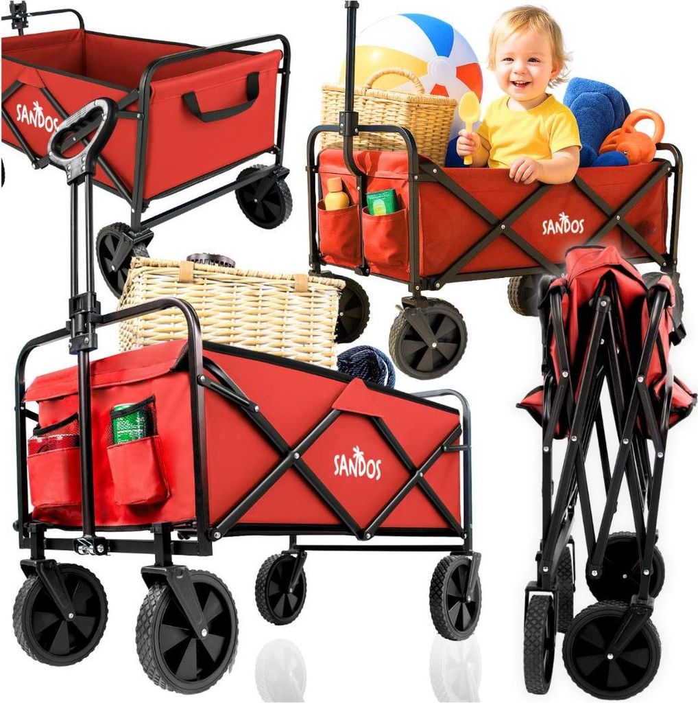 Sunshine roter Strandwagen faltbar Tourist Strand Camping 100kg