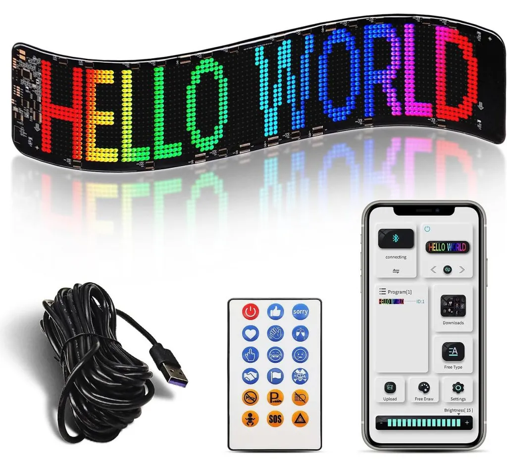Écran LED voiture programmable 59 cm : rendez votre message enfin visible ! - 2