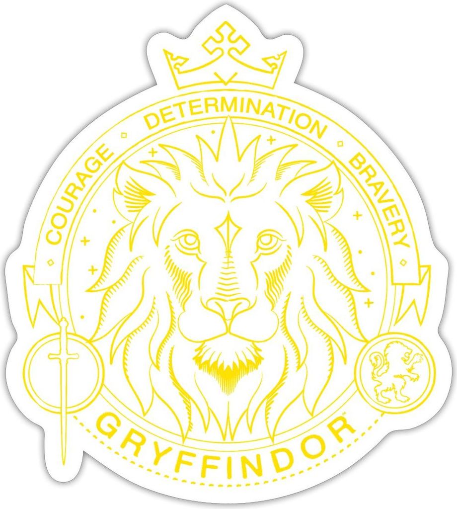 Spreadshirt Harry Potter Gryffindor Wappen Löwe Sticker Aufkleber, 10 x 10 cm, Mattweiß