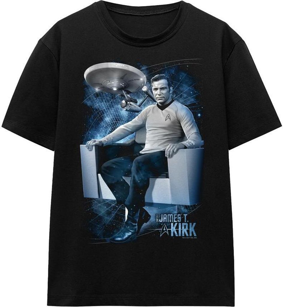 Star Trek - "Captain's Chair" T-Shirt für Herren/Damen Uni TV16086 (S) (Schwarz)