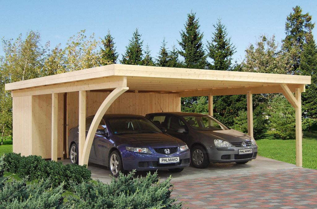 Palmako Leimholzbogen für Carport dunkelgrau lackiert