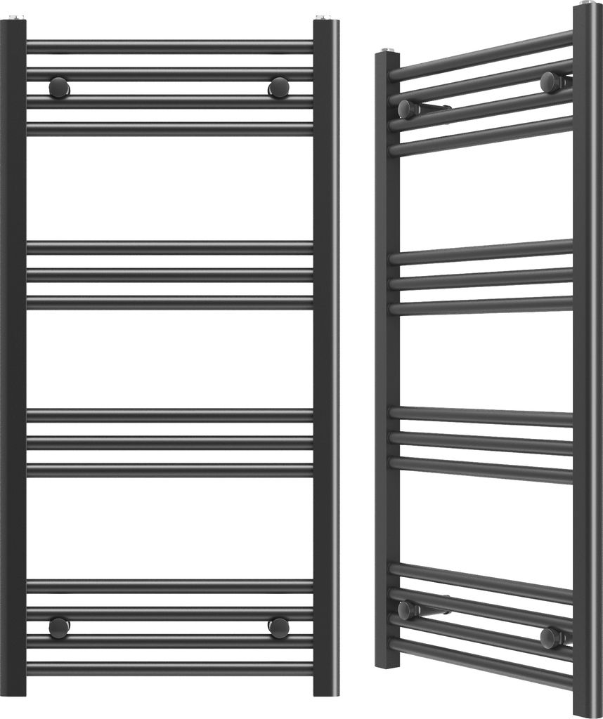 Granitan | Heizkörper Breno - 50x100 cm - Schwarz - Modernes Design - Handtuchwärmer