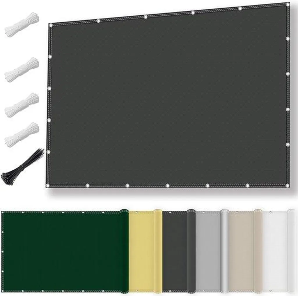 Voile d'ombrage imperméable rectangulaire 1x2m anthracite pour terrasse