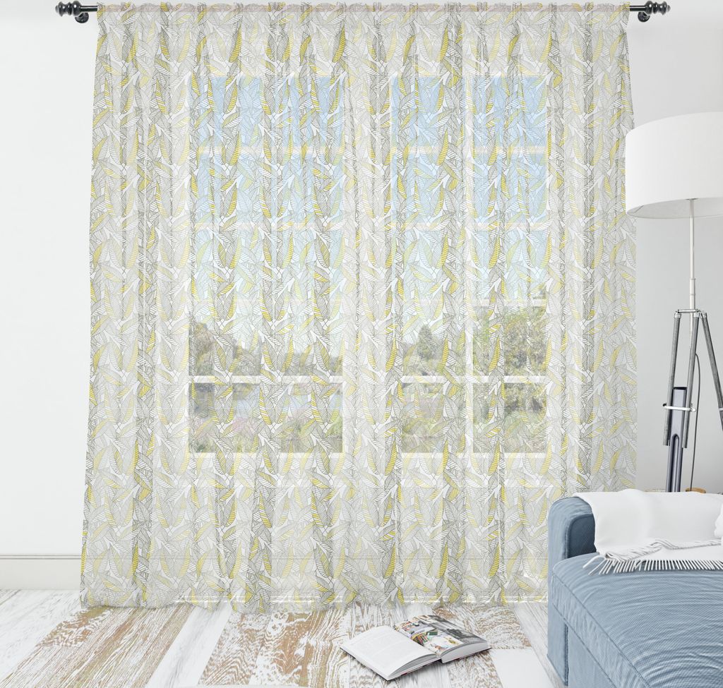 ABAKUHAUS Blatt Wandteppich, Repeating Herbstlaub Abstrakte Linien Geometrische Interpretation Muster, Wohnzimmer Schlafzimmer seidiges Satin Wandt...