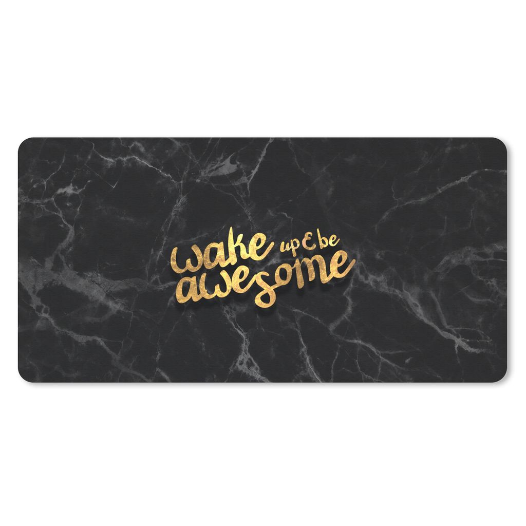 MuchoWow Mauspad Mousepad Zitat - Cool - Gold - Marmor 60x30 cm - Mousepads - Maus Mat - Pad - Mausunterlage - Nachhaltig
