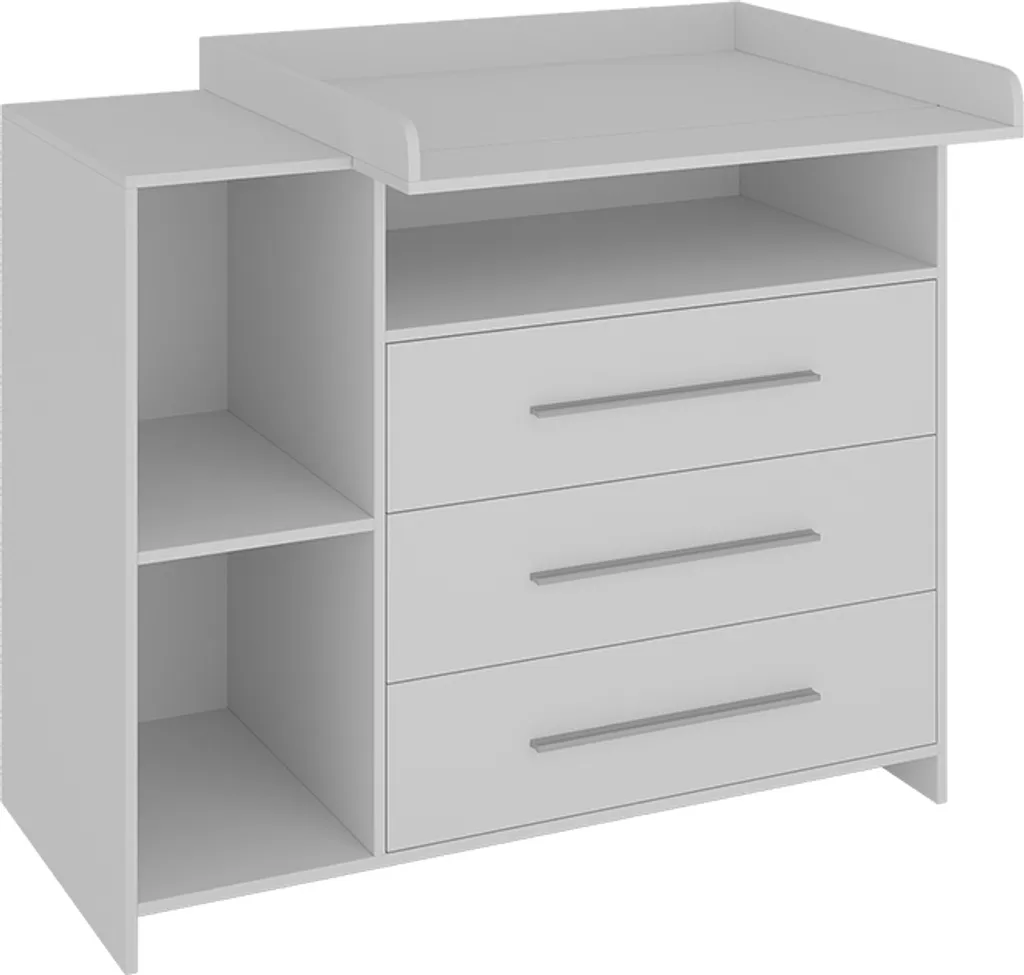 Table à langer Vicco Paula avec Commode de Rangement Blanche 110x93cm