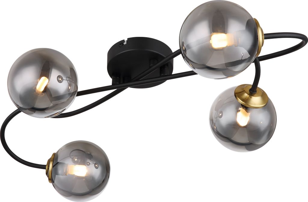 Globo Lighting Deckenleuchte Metall schwarz matt, 4x G9