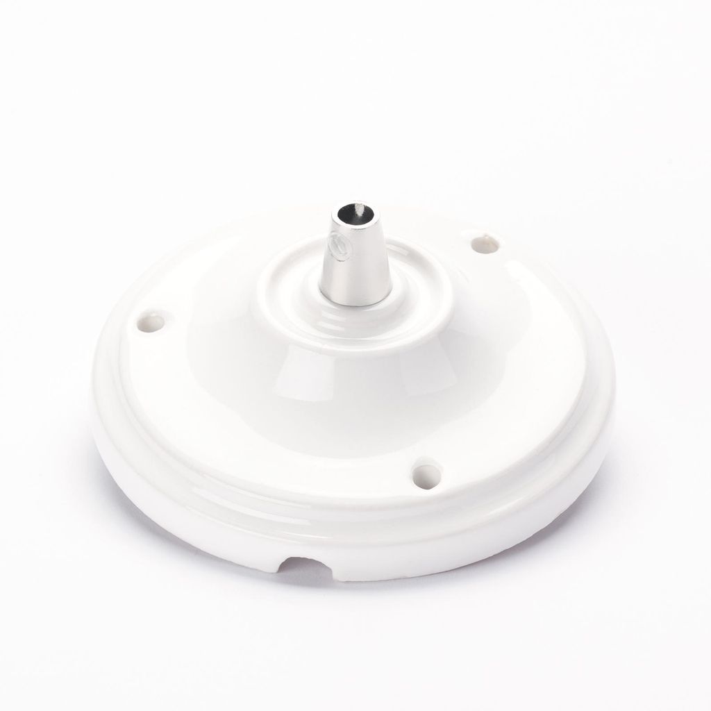 Lampen Baldachin Porzellan Zugentlastung Keramik Deckenbaldachin Abdeckung edel, 105mm, Weiß