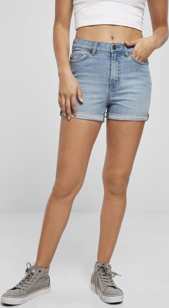 Urban Classics Damen Shorts Ladies 5 Pocket Shorts Lt. Authenticblue Washed-29