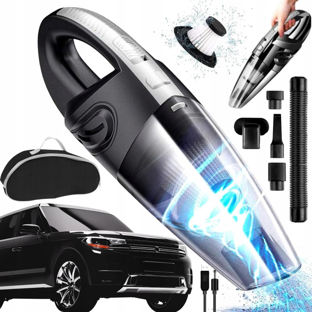 90-W-Akku-Handstaubsauger für Haus und Auto, HEPA-Filter, 2500 mAh