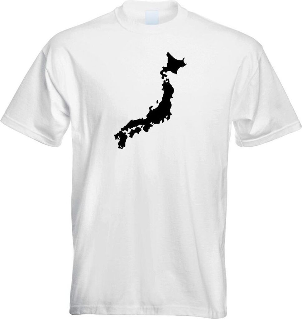 Kiwistar - T-Shirt - Weiss - Japan Umriss Kontur Herren Funshirt Bedruckt Design Sprüche Spruch Motive - mit Motiv Bedruckt - Funshirt Design - Sp...