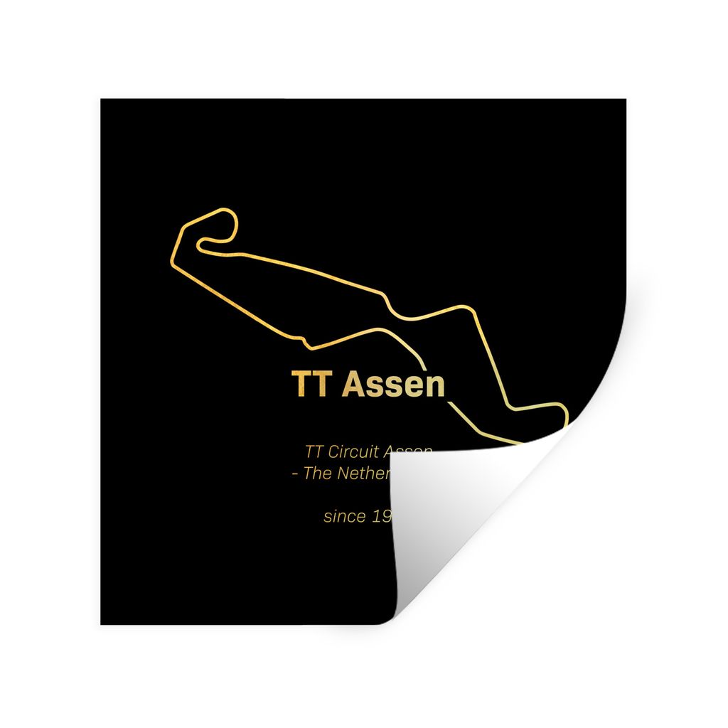MuchoWow Wandtattoo Wandsticker Wandaufkleber TT Assen - Gold - Niederlande 80x80 cm Selbstklebend und Repositionierbar - Wierderverwendbar - Sel...